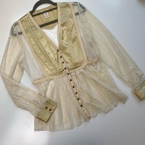 Sundance lace button down top women’s